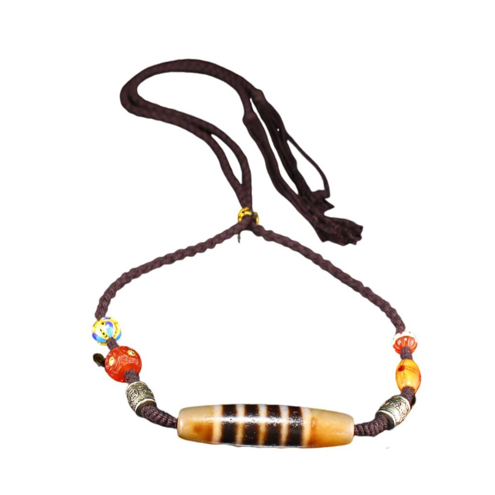 Vintage Tibetan Sky Eyes DZI Agate Lucky Pendant
